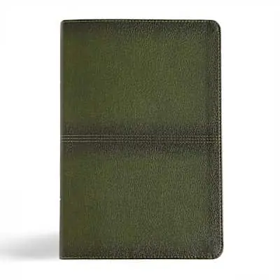 CSB Men's Daily Bible, Olive LeatherTouch, Indexed Buy Direct