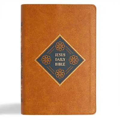 CSB Jesus Daily Bible, Camel LeatherTouch Top Rated