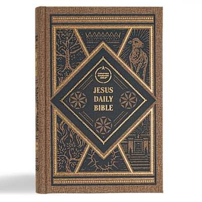 CSB Jesus Daily Bible, Brown Cloth Over Board Mega Sale