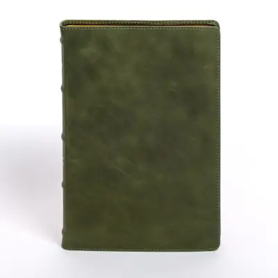 Fresh Stock NASB Large Print Thinline Bible, Holman Handcrafted Collection, Marbled Olive Premium Calfskin
