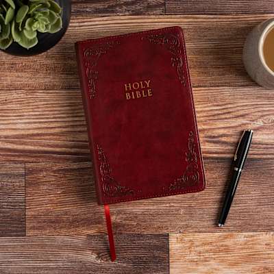 Wholesale KJV Large Print Personal Size Reference Bible, Burgundy LeatherTouch, Indexed