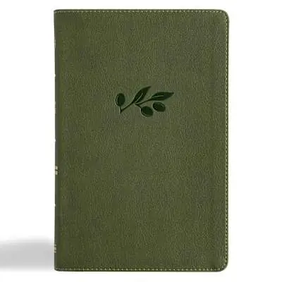 Authentic CSB Thinline Bible, Olive LeatherTouch