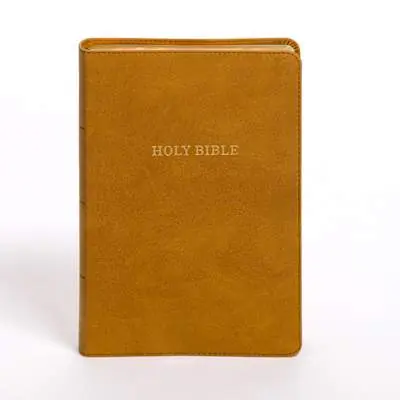 Modern KJV Personal Size Giant Print Bible, Camel SuedeSoft LeatherTouch