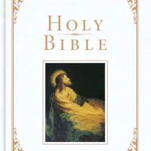 Weekend Sale KJV Family Bible, Deluxe White Bonded Leather Over Board