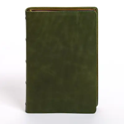 Save Now KJV Giant Print Bible, Holman Handcrafted Collection, Marbled Olive Premium Calfskin