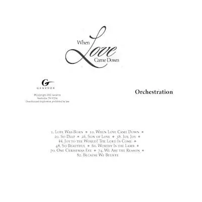 When Love Came Down - Orchestration CD-ROM Buy Today
