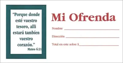 Sobre: Mi ofrenda - Tamaño del billete (My Offering - Bill-Size) Weekend Sale