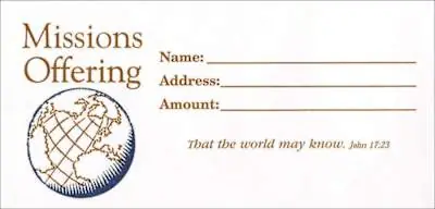 Shop Now Offering Envelope: Missions Offering - Bill-Size (Package of 100)