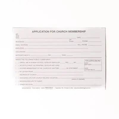 Application for Church Membership Next Day Delivery