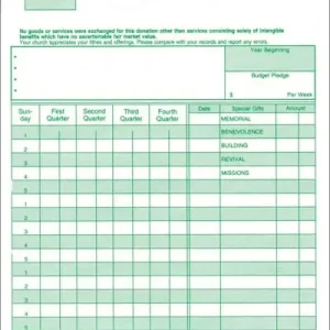 Luxury Record of Contributions - Church Finance Record System (Package of 100)