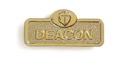 Deacon Badge with Cross - Brass Finish Direct From Factory