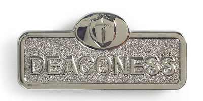 Deaconess Badge with Cross - Silver Finish Premium
