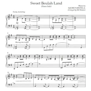 Worldwide Shipping Sweet Beulah Land - Downloadable Keyboard Arrangement