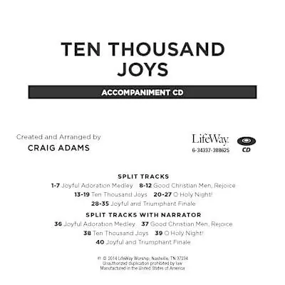 Ten Thousand Joys - Accompaniment CD Free Shipping