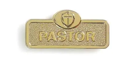 Pastor Badge with Cross - Brass Best Price