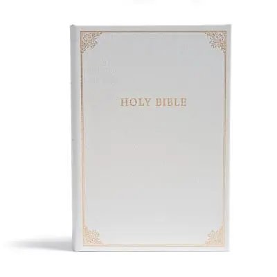 High Quality CSB Family Bible, White Bonded Leather Over Board