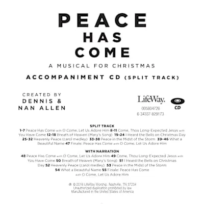 Affordable Peace Has Come - Accompaniment CD