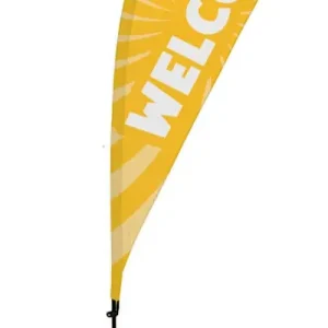 VBS Welcome Flying Banner - Yellow Banner with Stand Price Drop