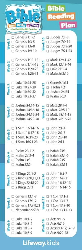 Bible Skills Drills and Thrills: Blue Cycle - Bible Reading Plan Bookmark (Package of 25) Free Delivery