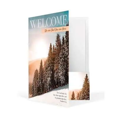 Free Shipping Welcome Folder: We Are Glad You Are Here - Winter (Package of 12)