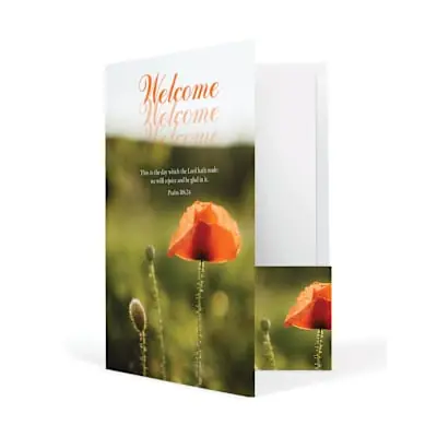 Clearance Welcome Folder: We Are Glad You Are Here - Summer (Package of 12)